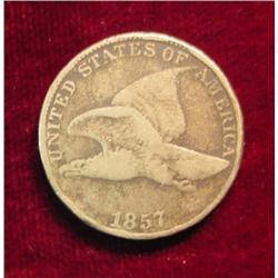 1857 Flying Eagle Cent. VG.