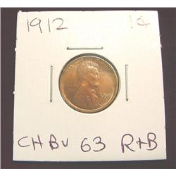 1912 Lincoln Cent. Red & Brown 63.