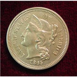 1865 US 3-Cent Piece. Proof-63.