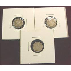 1841 AG Bent, 58 G Scr. & 58 AG-G Half Dimes.