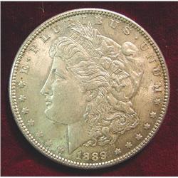 1889 Morgan Dollar. AU.