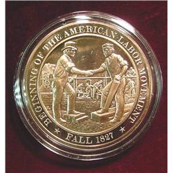 1827 American Labor Movement. Bronze Medal.