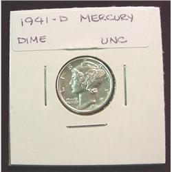 1941D Mercury Dime. Unc.