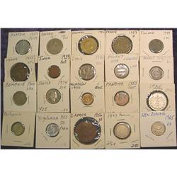 (20) Misc Foreign Coins. 1907-1970.