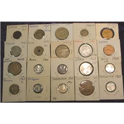 (20) Misc Foreign Coins. 1901-1969.