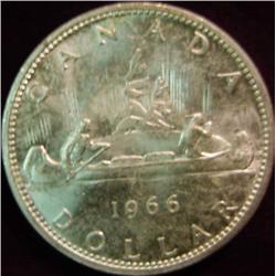 1966 Canada Silver Dollar. BU.