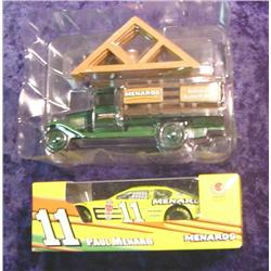 Metal Die cast Menards Truck & #11 Paul Menard Car.
