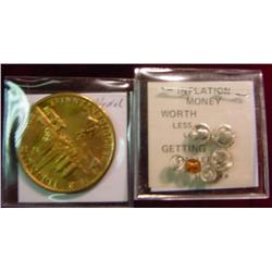 (6 pc.) Set of Inflation Money  & 1818-1968 Illinois