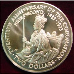 1973 Silver Two Dollar Cook Islands Commemorative