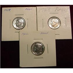 (2) 1958 P & 62P Gem Proof Roosevelt Dimes.