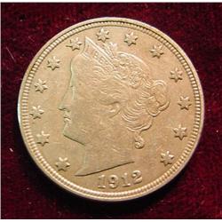 1912 P Liberty Nickel. EF 40.