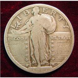 1917 P Type Two Standing Liberty Quarter. G-4