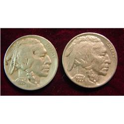 1935 P & D Buffalo Nickels. VG-F.