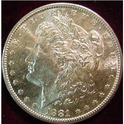 1881 S Morgan Silver Dollar. Nice Proof like