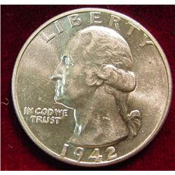1942 P Washington Quarter. Brilliant Unc.
