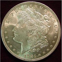 1921 P Morgan Silver Dollar. Brilliant Unc.