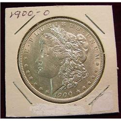 1900 O Morgan Silver Dollar. AU 50