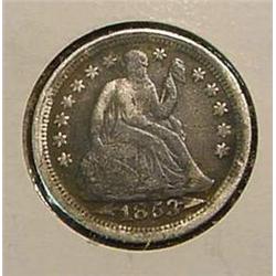 1853 Arrows Seated Liberty Dime. G-VG