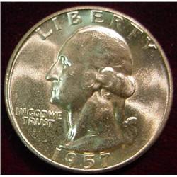 1957 P Washington Quarter. Gem BU.