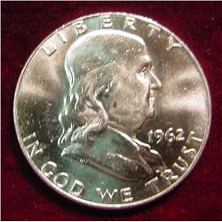 1962 D Franklin Half Dollar. Gem BU.