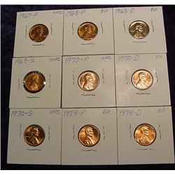 1967P"  68P  D  69S  70P  D  S  74P " & D Cents. Gem BU.