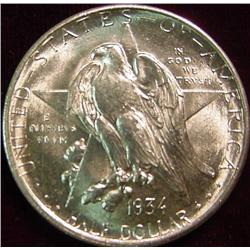 1934 P Texas Commemorative Half Dollar. Gem BU
