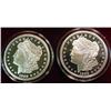 Image 1 : (2) Encased Proof 1889 CC Morgan Dollar Copies.