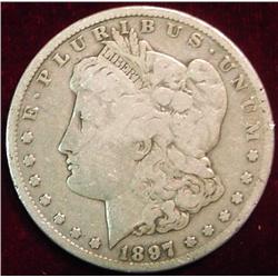 1897 S Morgan Silver Dollar. VG-8.
