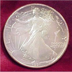 1991 American Eagle 1 oz. Fine Silver Dollar.