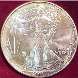 1993 American Eagle 1 oz. Fine Silver Dollar.