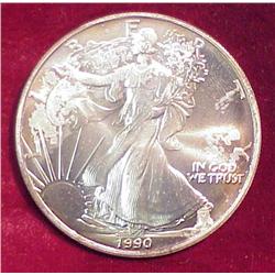 1990 American Eagle 1 oz. Fine Silver Dollar.