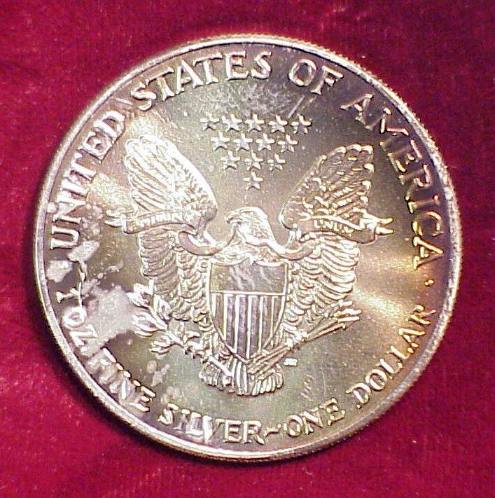 1990 American Eagle 1 oz. Fine Silver Dollar.