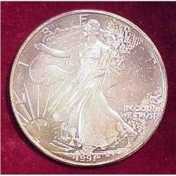 1991 American Eagle 1 oz. Fine Silver Dollar.