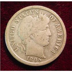 1895S Barber Dime. VG.