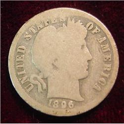 1896O Barber Dime. G.