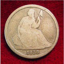1838O Liberty Seated Dime. G.