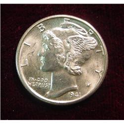 1941D Mercury Dime. BU.