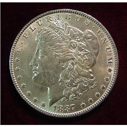 1887P Morgan Dollar. Unc.