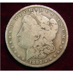 1892O Morgan Dollar. VG.