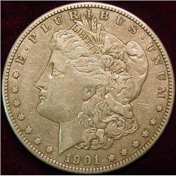 1901S Morgan Dollar. VF.