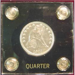 1891S Liberty Seated Quarter. AU.