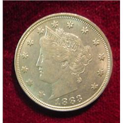 1883 No-Cents Liberty Nickel. AU.