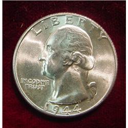 1944P Washington Quarter. Gem BU.