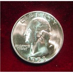 1953S Washington Quarter. Gem BU.