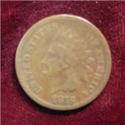 1875 Indian Head Cent. VG.