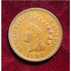 1888 Indian Head Cent . EF Brown.