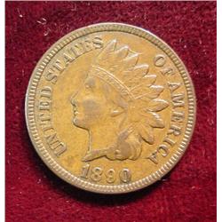 1890 Indian Head Cent . VF.