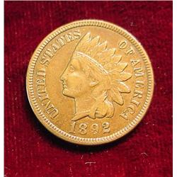 1892 Indian Head Cent . VF.