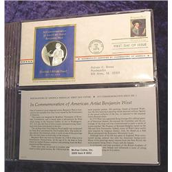 Benjamin West Sterling Silver Medal 1st Day Cover.