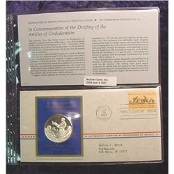 Articles of Confederation Sterling Silver 1st Day Cover.